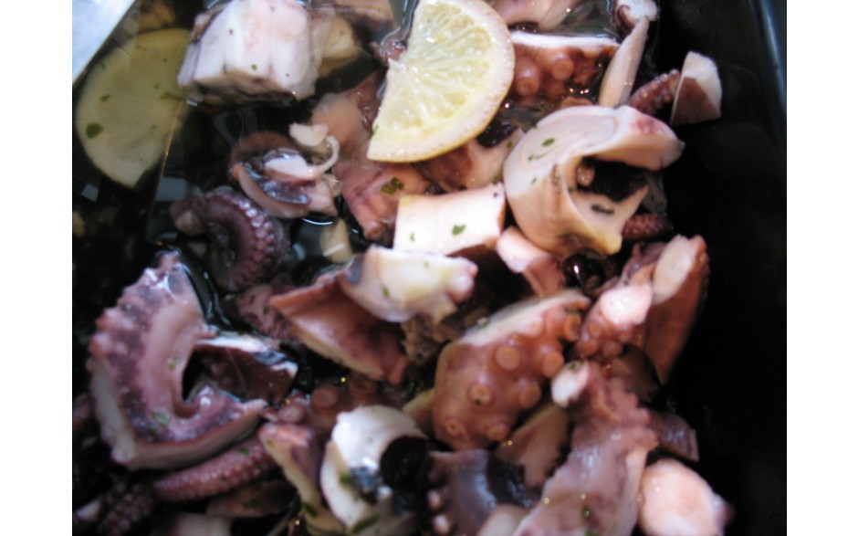 Salade de poulpe mariné